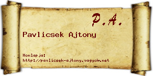 Pavlicsek Ajtony névjegykártya